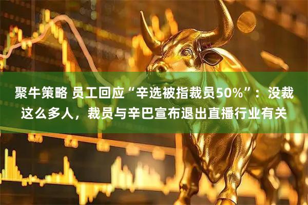聚牛策略 员工回应“辛选被指裁员50%”：没裁这么多人，裁员与辛巴宣布退出直播行业有关